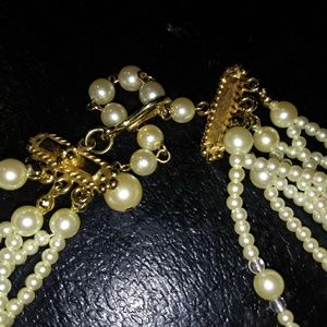 Beautiful pearl like layered choker necklace